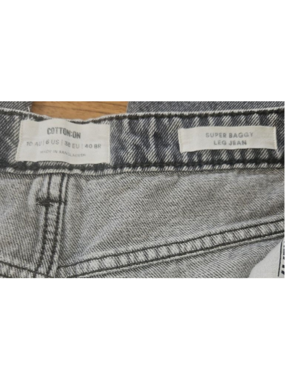 Cotton On super baggy jeans in washed gray Size 6 - Picture 3 of 5